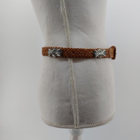 Women's Western Southwester Brown Braided Belt Conchos Cowgirl S - Picture 7 of 9